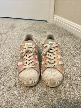 Adidas Women’s Pastel Tie-Dye Shell-Toe Sneakers